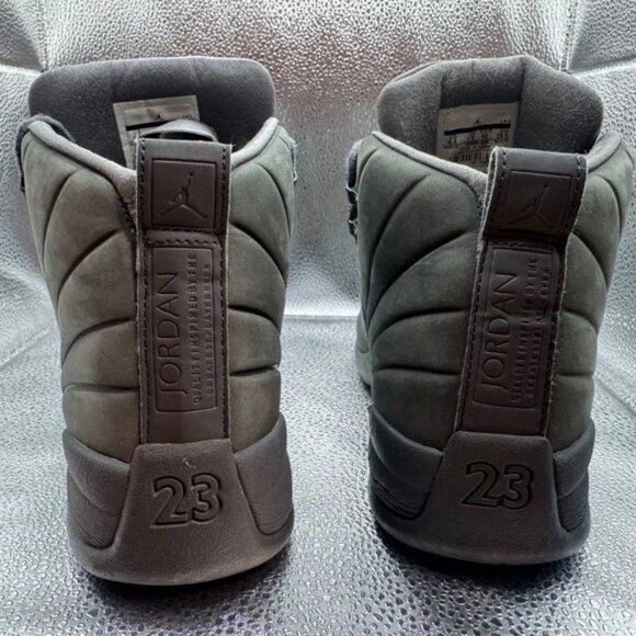 Size 8.5 - PSNY x Air Jordan 12 Retro Grey Jumpman Athletic Shoes 130690-003 - Picture 9 of 13